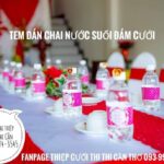 Tem in tên dâu rể dán chai nước suối trang trí bàn gia tiên ngày cưới hỏi tem dán chai nước suối đám cưới, đám hỏi